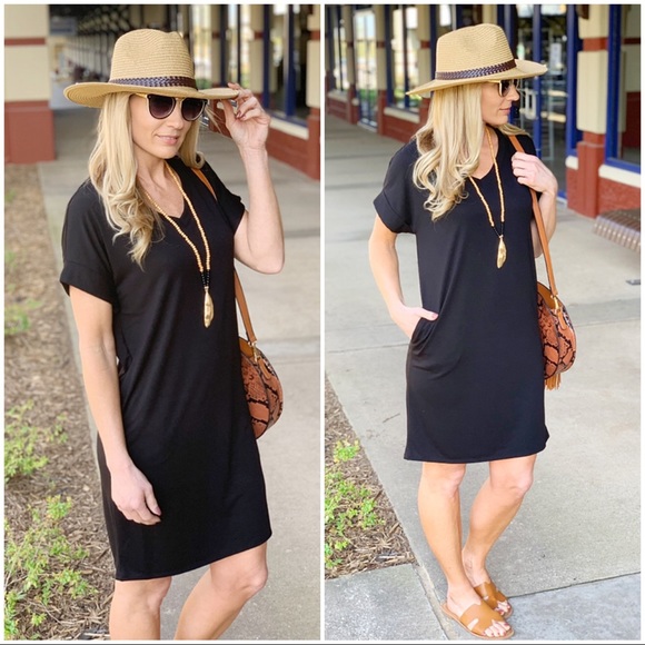 ✨LAST TWO✨Black T-Shirt Dress - Picture 2 of 3